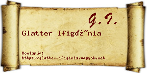 Glatter Ifigénia névjegykártya